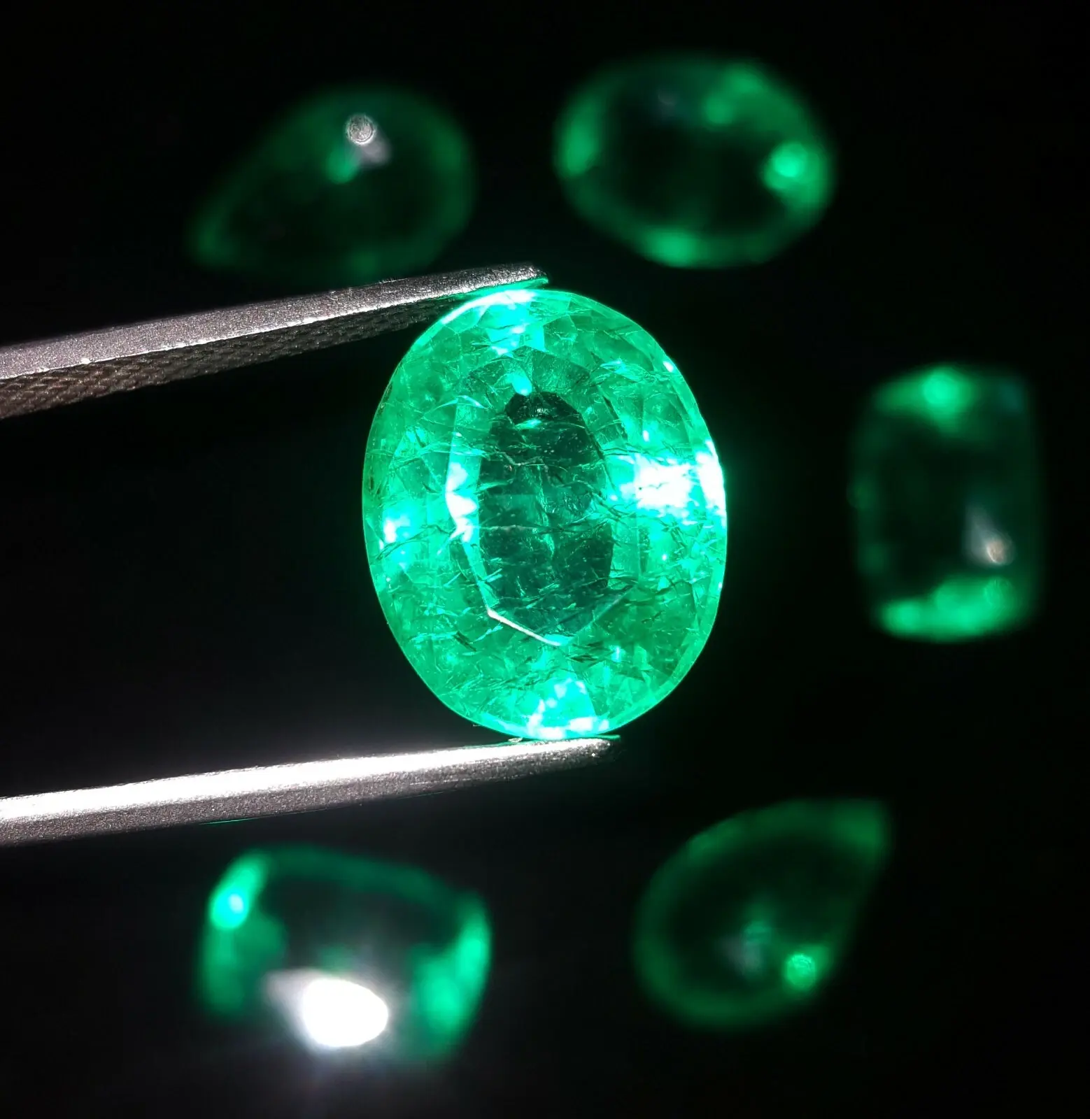 Loose Gemstone Natural Emerald 8-10 Ct 6 Pcs Lot Certified Colombian Emerald E76 ABC Jewelery